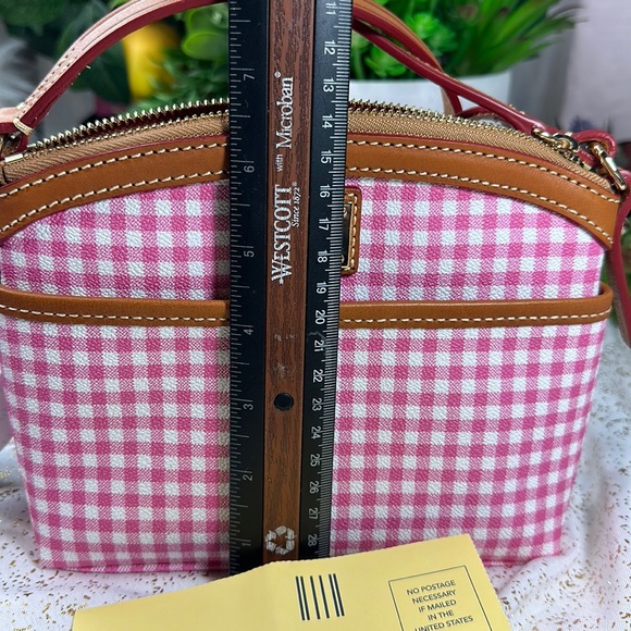 NEW! Dooney & Bourke Purse shoulder bag crossbody gingham pink - Picture 4 of 9